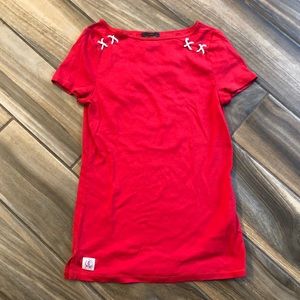 Lauren by Ralph Lauren- Red 100% cotton tee shirt